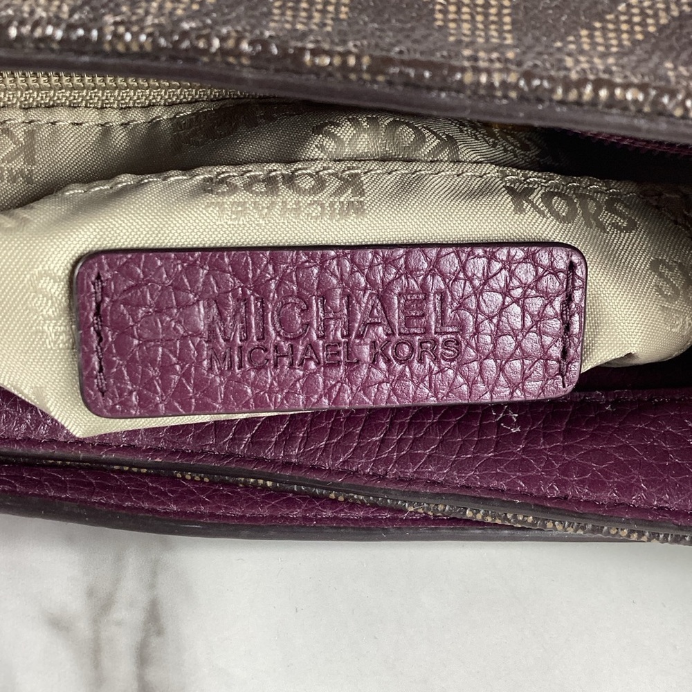 Michael Kors Bag Brown and Purple Women's Messenger Purse guc - Picture 8 of 10
